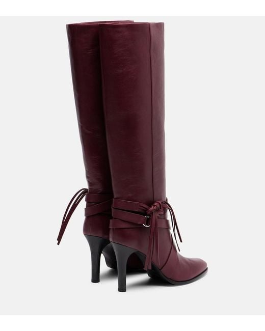 Isabel Marant Red Analui 90 Leather Knee-High Boots