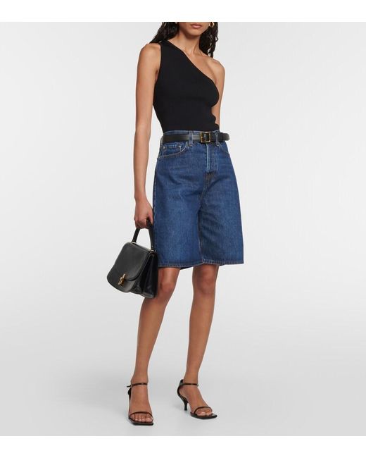 Totême  Black One-Shoulder Jersey Top