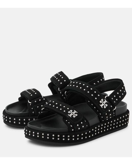 Tory Burch Black Suede Sandals Kira