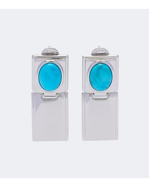DEHANCHE Blue Embellished Pendant Earrings