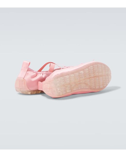 Simone Rocha Pink Ballerina Grip Pleated Ballet Flats for men