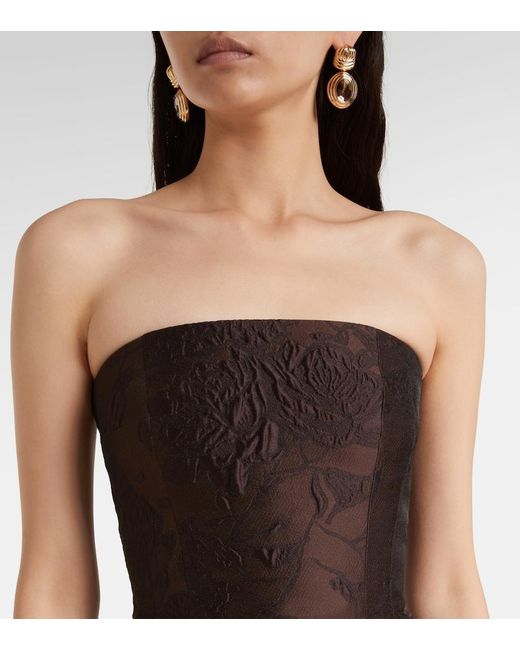 Emilia Wickstead Purple Laelia Jacquard Corset Gown