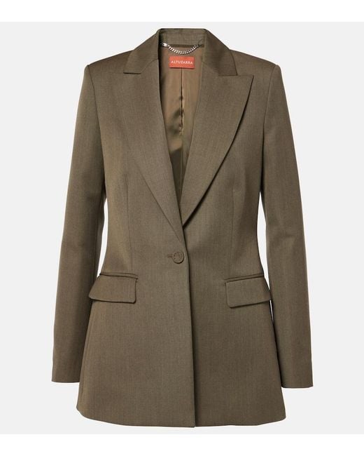 Altuzarra Green Beatty Virgin Wool Blazer