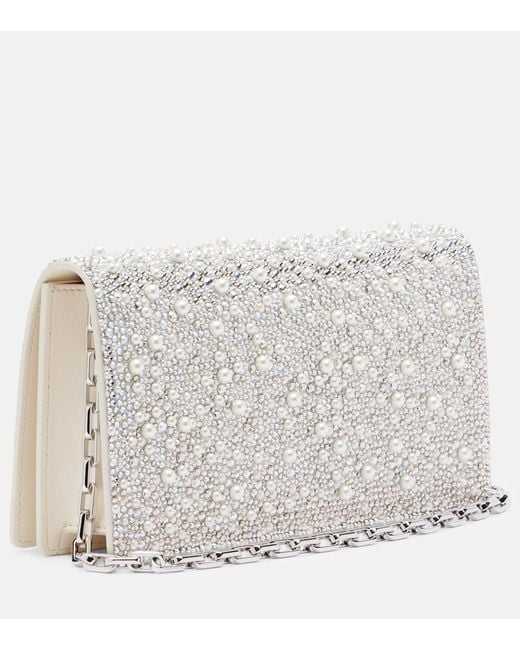 Christian Louboutin Metallic Bettina Embellished Leather Clutch