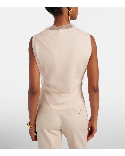 Dorothee Schumacher Natural Draped Tulle Top