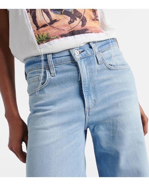 Citizens of Humanity Blue Loli Mid-Rise Wide-Leg Jeans