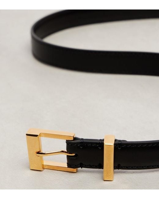 Khaite Black Manhattan Leather Belt