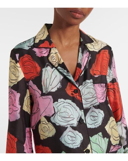 Marni Red Shirt With Floral Motif