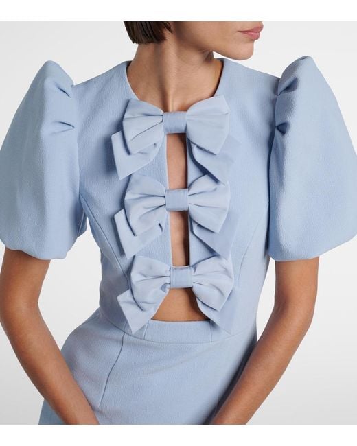 Rebecca Vallance Blue Bridal Annabelle Bow-Detail Midi Dress
