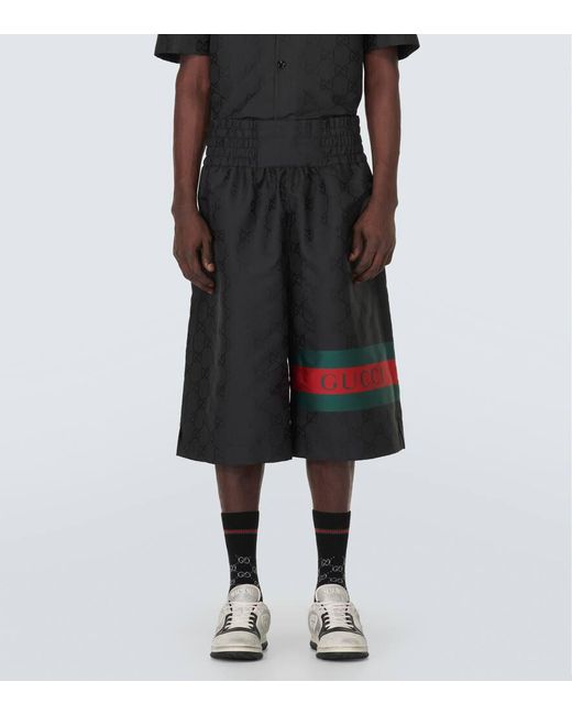 Gucci Black GG Jacquard Shorts for men