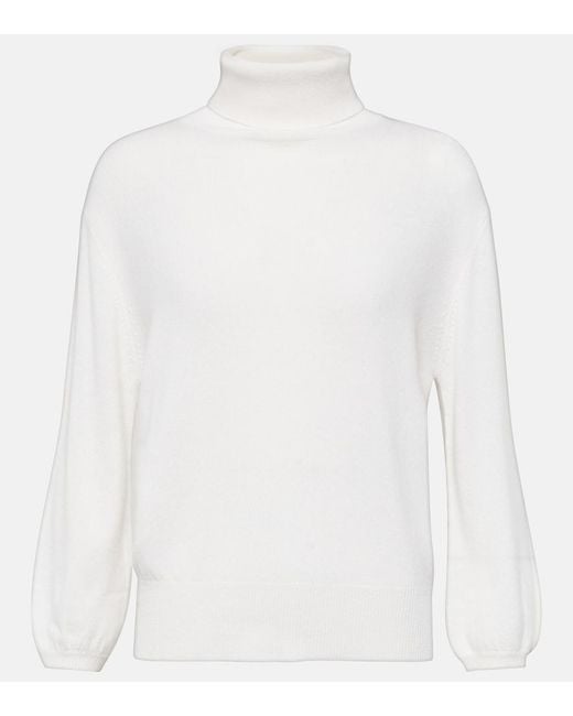 Jardin Des Orangers White Wool And Cashmere Turtleneck Sweater