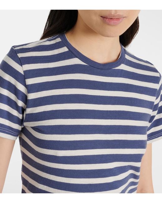 Nili Lotan Blue Lana Striped Cotton Jersey T-Shirt