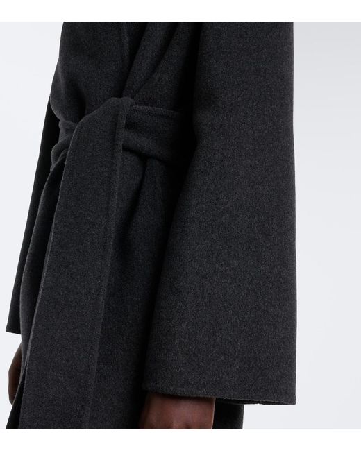 Khaite Black Romare Wool Wrap Coat