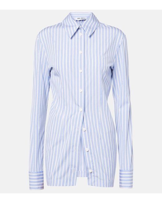 The Attico Blue Zebra-Print Satin Shirt