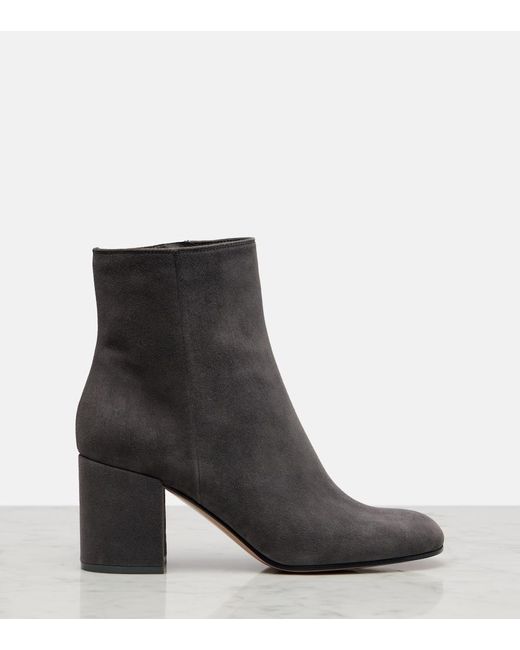 Gianvito Rossi Black Ankle Boots Joelle 70 Aus Veloursleder