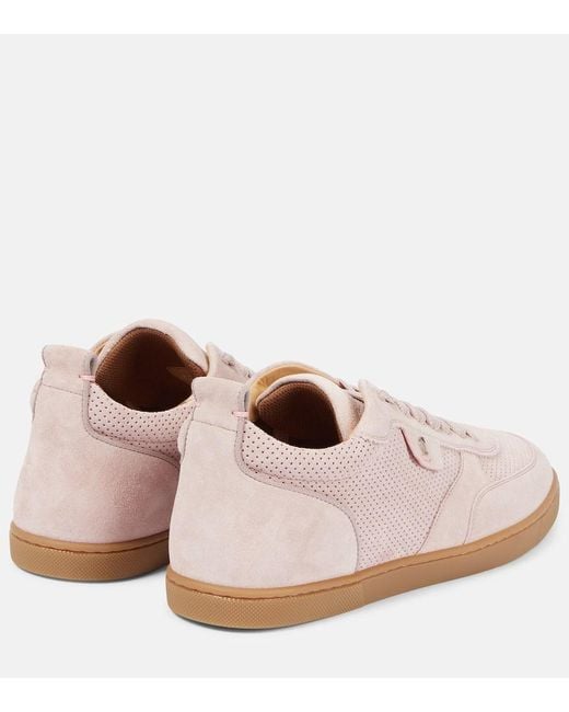 Christian Louboutin Pink Sneakers Tutti Rui Aus Veloursleder