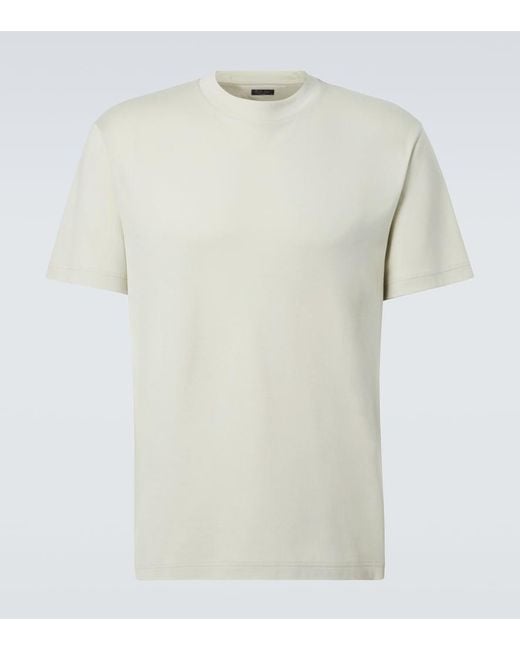 Loro Piana White Ray Cotton Jersey T-Shirt for men