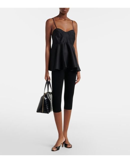 Rohe Black Peplum Wool And Silk Bustier Top
