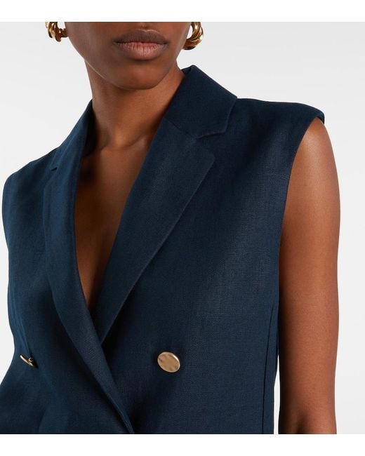 Max Mara Blue Bird Linen Vest