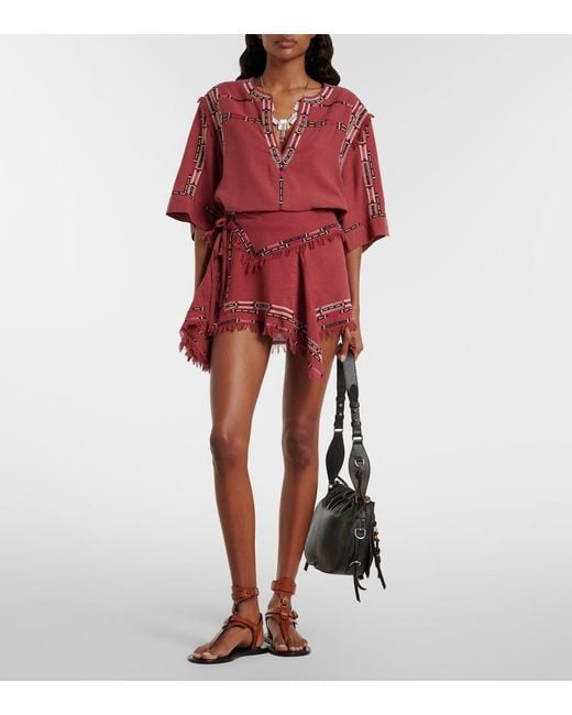 Isabel Marant Feriel Embroidered Silk Wrap Skirt