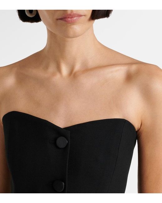 Veronica Beard Black Arlette Peplum Corset Top