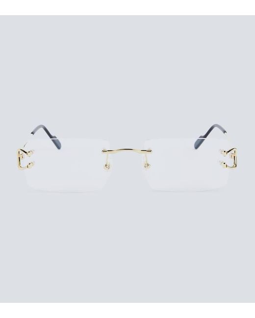 Cartier Metallic Signature C De Cartier Rectangular Glasses for men