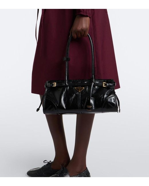 Prada Black Bonnie Medium Leather Shoulder Bag