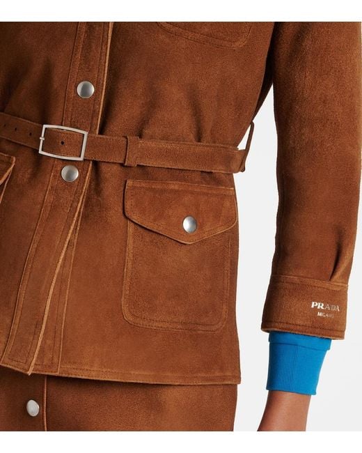 Prada Brown Suede Safari Jacket