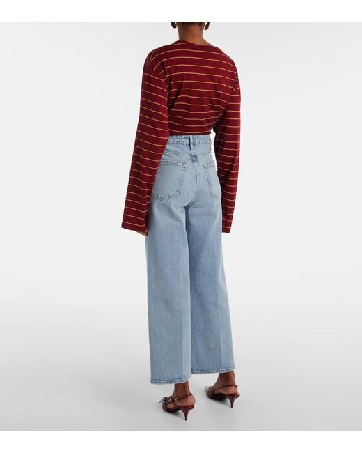 FRAME Blue The Wide High-Rise Wide-Leg Jeans