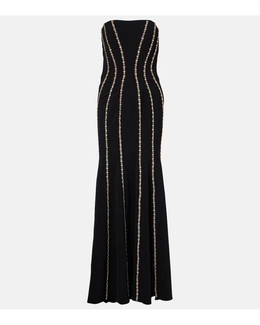 Abito Lungo Dash Con Cristalli di Jenny Packham in Black