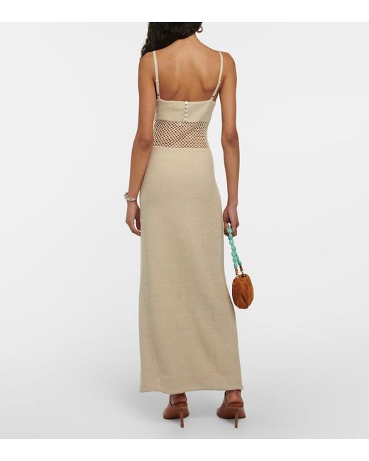 Staud Natural Knitted Cotton-Blend Maxi Dress