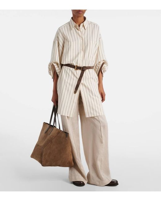 Brunello Cucinelli Brown Bc Duo Large Suede Tote Bag