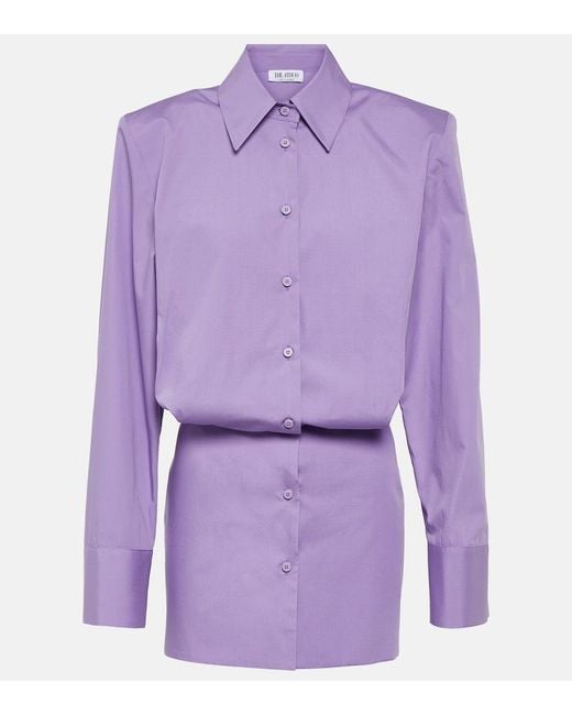 The Attico Purple Margot Cotton Shirt Dress