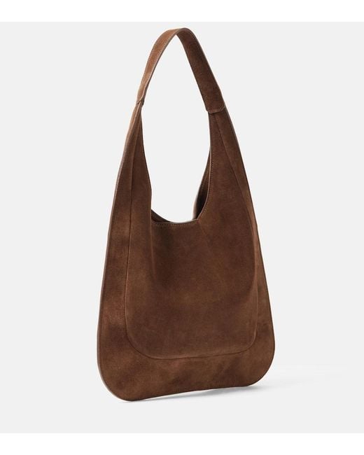 Aesther Ekme Brown Midi Suede Shoulder Bag