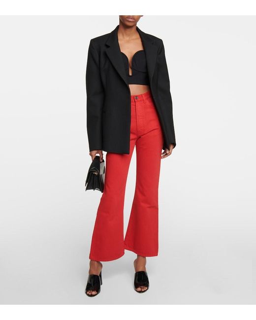 Alaïa Red Alaia High-rise Bootcut Jeans