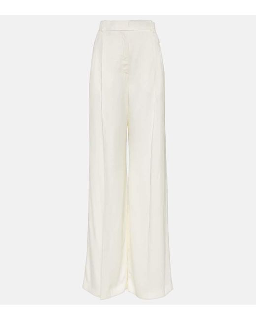 Pantalones de traje anchos de tiro alto Alexander McQueen de color White