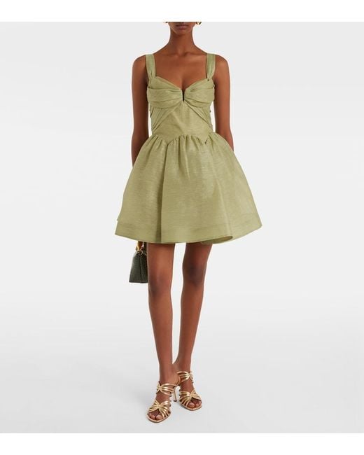 Zimmermann Natural Rebellion Linen And Silk Organza Minidress