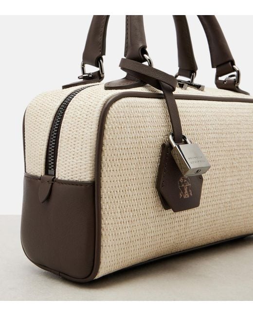 Borsa Con Pelle di Brunello Cucinelli in Natural