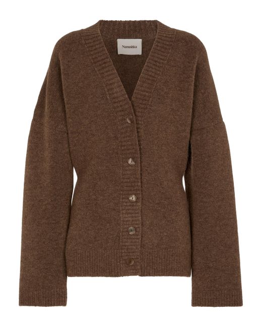 chunky knit cardigan brown