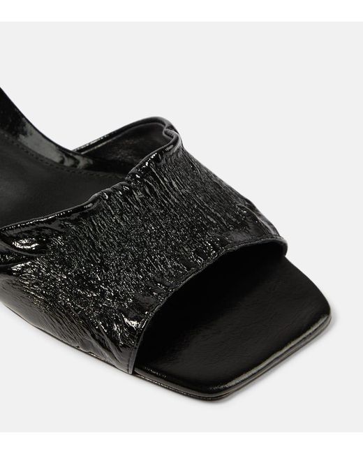 Totême  Black The Gathered Scoop-heel Leather Sandals