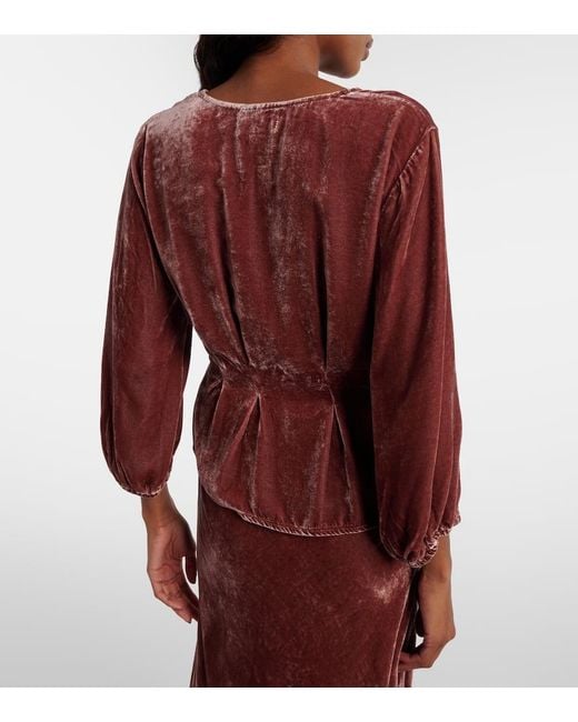 Velvet Red Top Elida Aus Samt