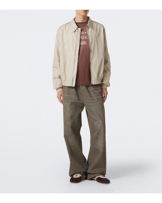 Acne Gray Cotton Twill Wide-Leg Pants for men