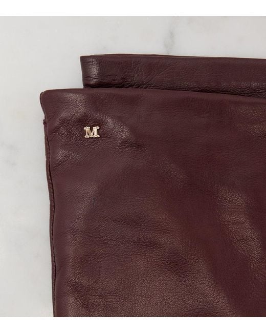 Max Mara Brown Handschuhe Aus Leder