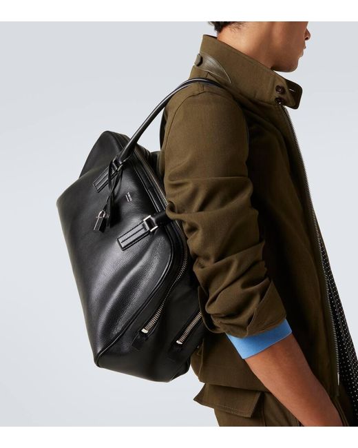 Bolso De Viaje De Piel Con Logo Tom Ford de hombre de color Black