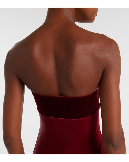Max Mara Red Baia Cotton Satin Maxi Dress