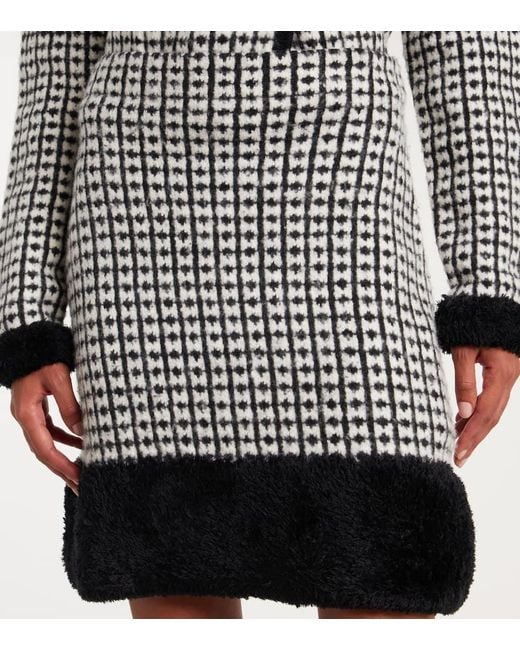 Nina Ricci Black Minirock Mit Faux Fur