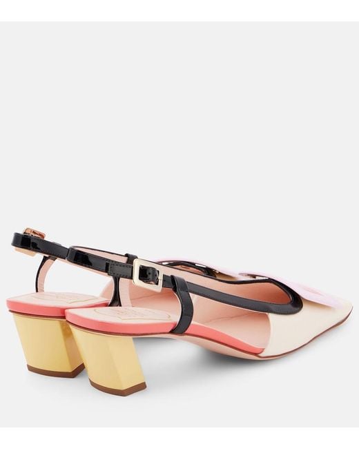 Roger Vivier Pink Belle Vivier 45 Patent Leather Slingback Pumps