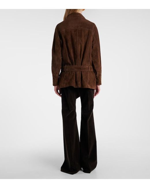 Nour Hammour Brown Buffy Suede Jacket