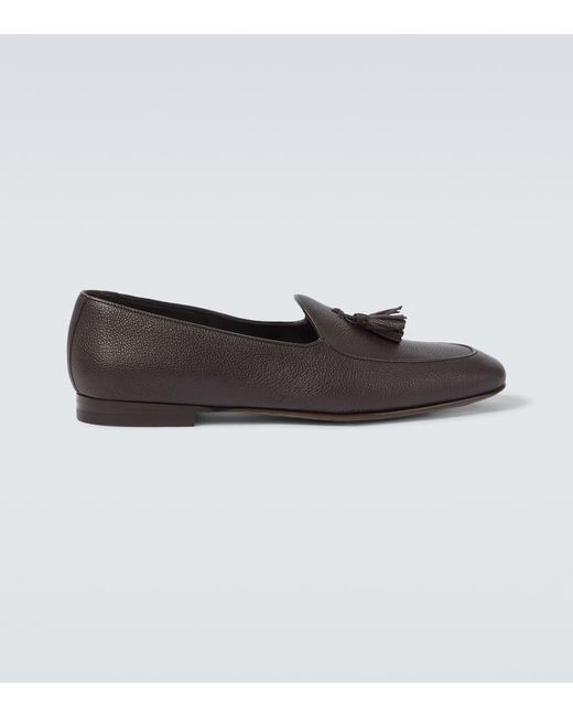 Manolo Blahnik Loafers Lennox Aus Leder in Brown für Herren