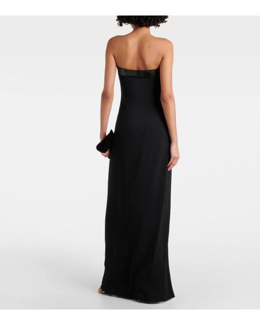 Tom Ford Buckle-detail Strapless Sable Gown in Black